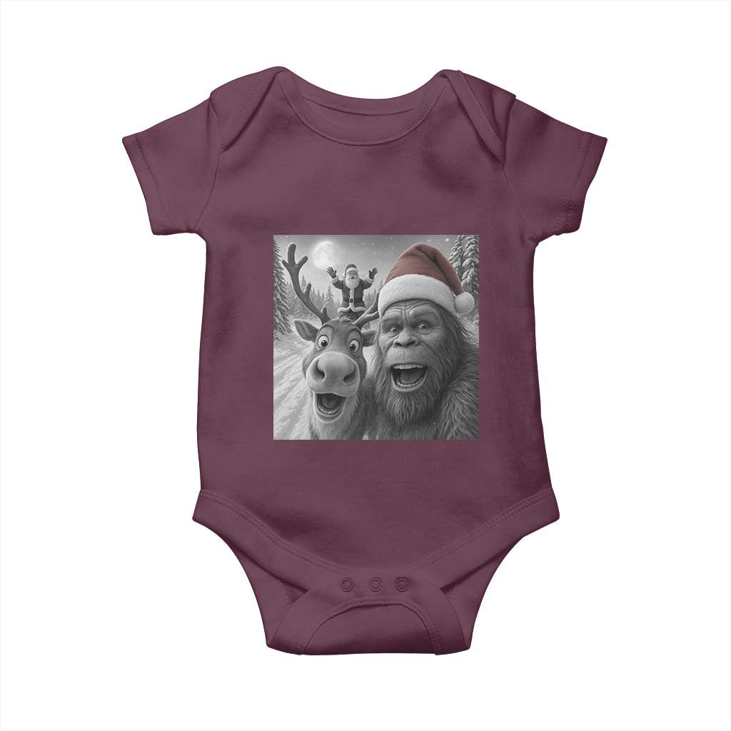 Funny Bigfoot Selfie Christmas Baby Onesie Santa Reindeer Sasquatch Xmas - Wonder Print Shop