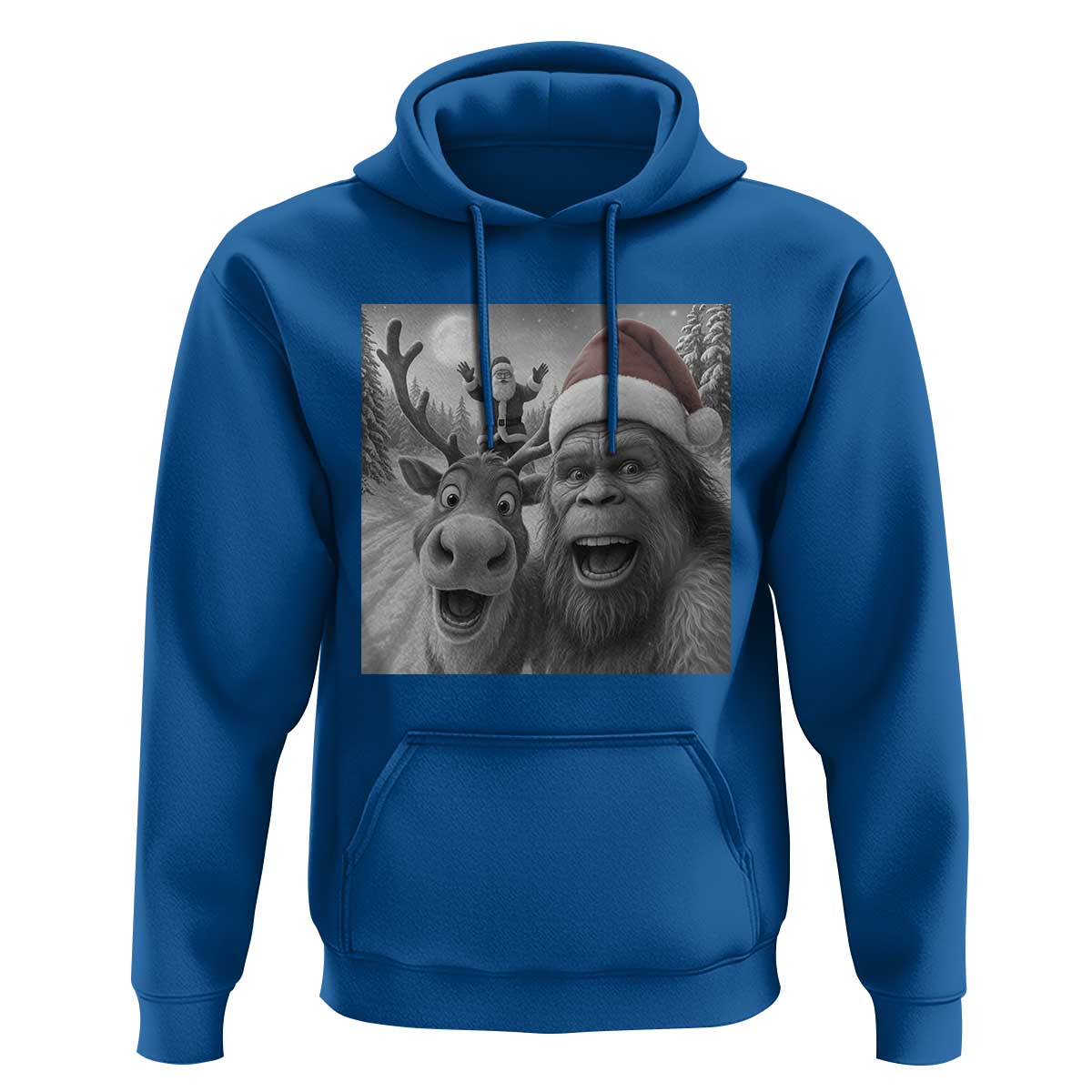 Funny Bigfoot Selfie Christmas Hoodie Santa Reindeer Sasquatch Xmas - Wonder Print Shop