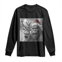 Funny Bigfoot Selfie Christmas Long Sleeve Shirt Santa Reindeer Sasquatch Xmas - Wonder Print Shop