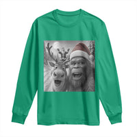 Funny Bigfoot Selfie Christmas Long Sleeve Shirt Santa Reindeer Sasquatch Xmas - Wonder Print Shop