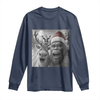 Funny Bigfoot Selfie Christmas Long Sleeve Shirt Santa Reindeer Sasquatch Xmas - Wonder Print Shop