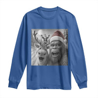 Funny Bigfoot Selfie Christmas Long Sleeve Shirt Santa Reindeer Sasquatch Xmas - Wonder Print Shop