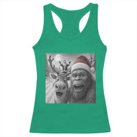 Funny Bigfoot Selfie Christmas Racerback Tank Top Santa Reindeer Sasquatch Xmas - Wonder Print Shop