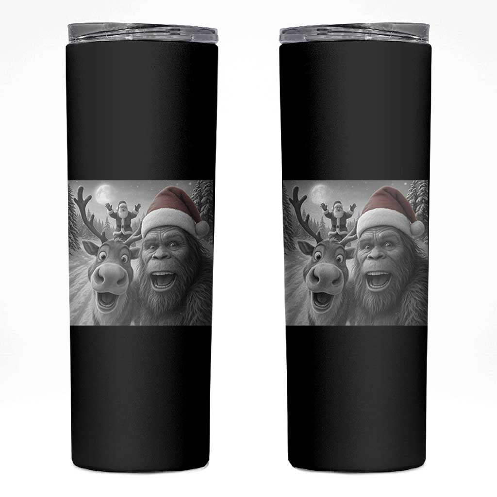 Funny Bigfoot Selfie Christmas Skinny Tumbler Santa Reindeer Sasquatch Xmas - Wonder Print Shop