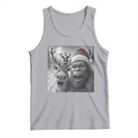 Funny Bigfoot Selfie Christmas Tank Top Santa Reindeer Sasquatch Xmas - Wonder Print Shop
