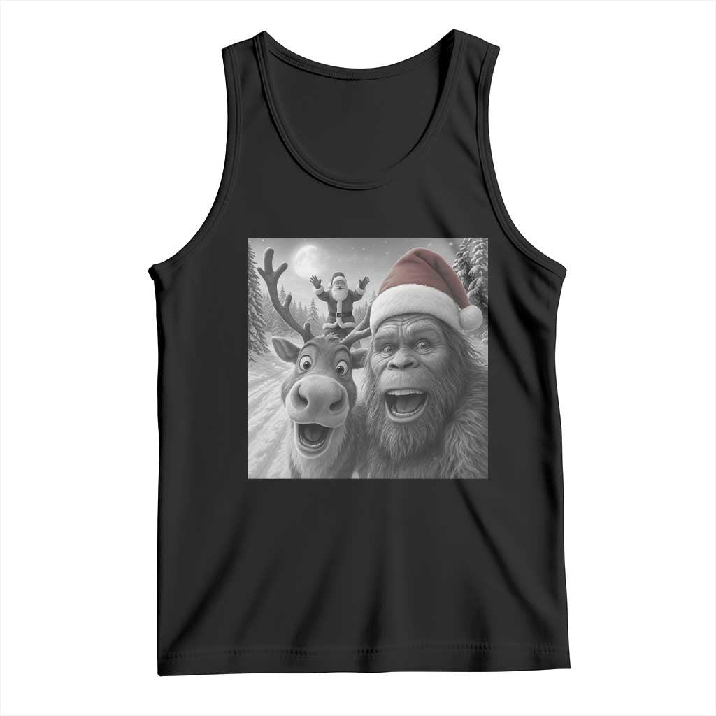 Funny Bigfoot Selfie Christmas Tank Top Santa Reindeer Sasquatch Xmas - Wonder Print Shop