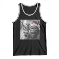 Funny Bigfoot Selfie Christmas Tank Top Santa Reindeer Sasquatch Xmas - Wonder Print Shop