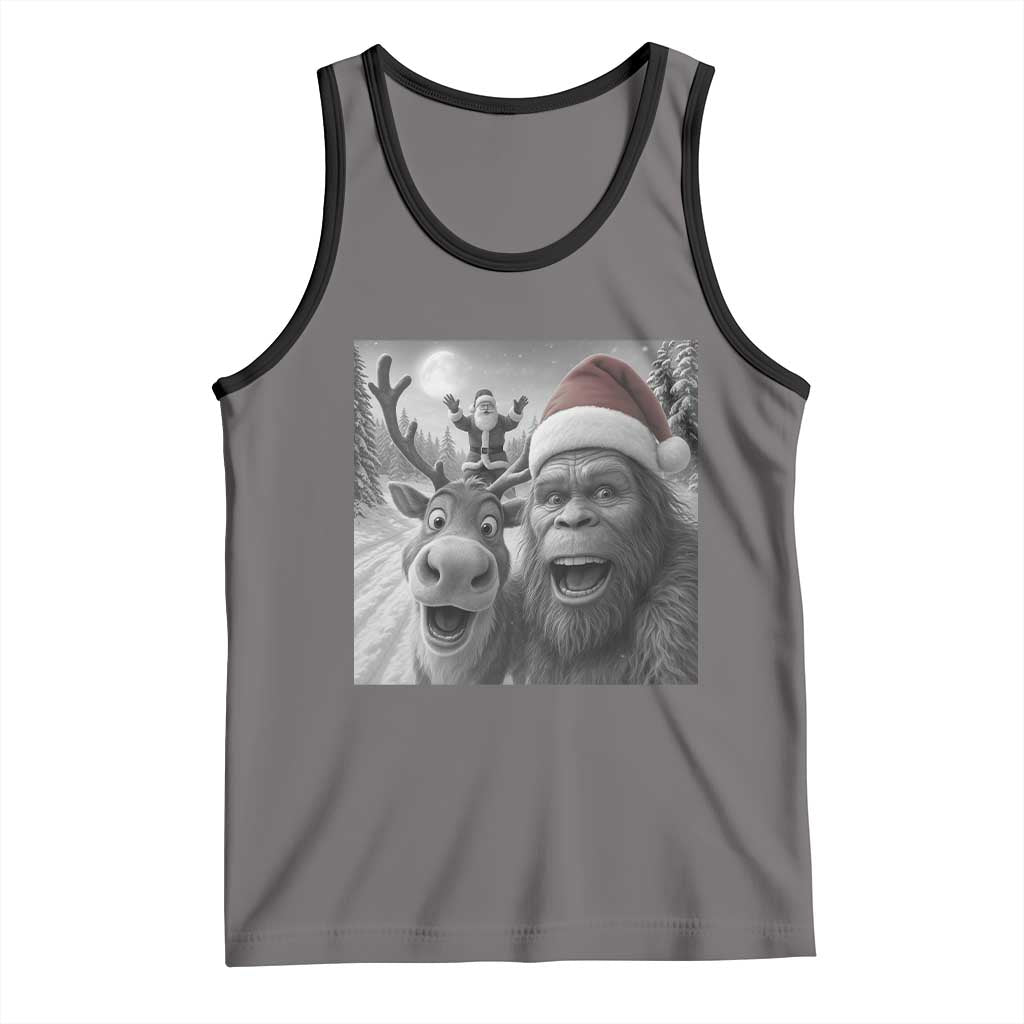 Funny Bigfoot Selfie Christmas Tank Top Santa Reindeer Sasquatch Xmas - Wonder Print Shop