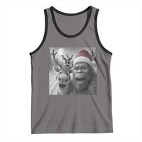 Funny Bigfoot Selfie Christmas Tank Top Santa Reindeer Sasquatch Xmas - Wonder Print Shop