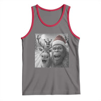 Funny Bigfoot Selfie Christmas Tank Top Santa Reindeer Sasquatch Xmas - Wonder Print Shop