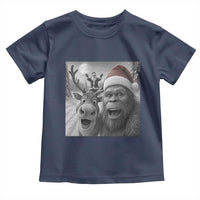 Funny Bigfoot Selfie Christmas Toddler T Shirt Santa Reindeer Sasquatch Xmas - Wonder Print Shop