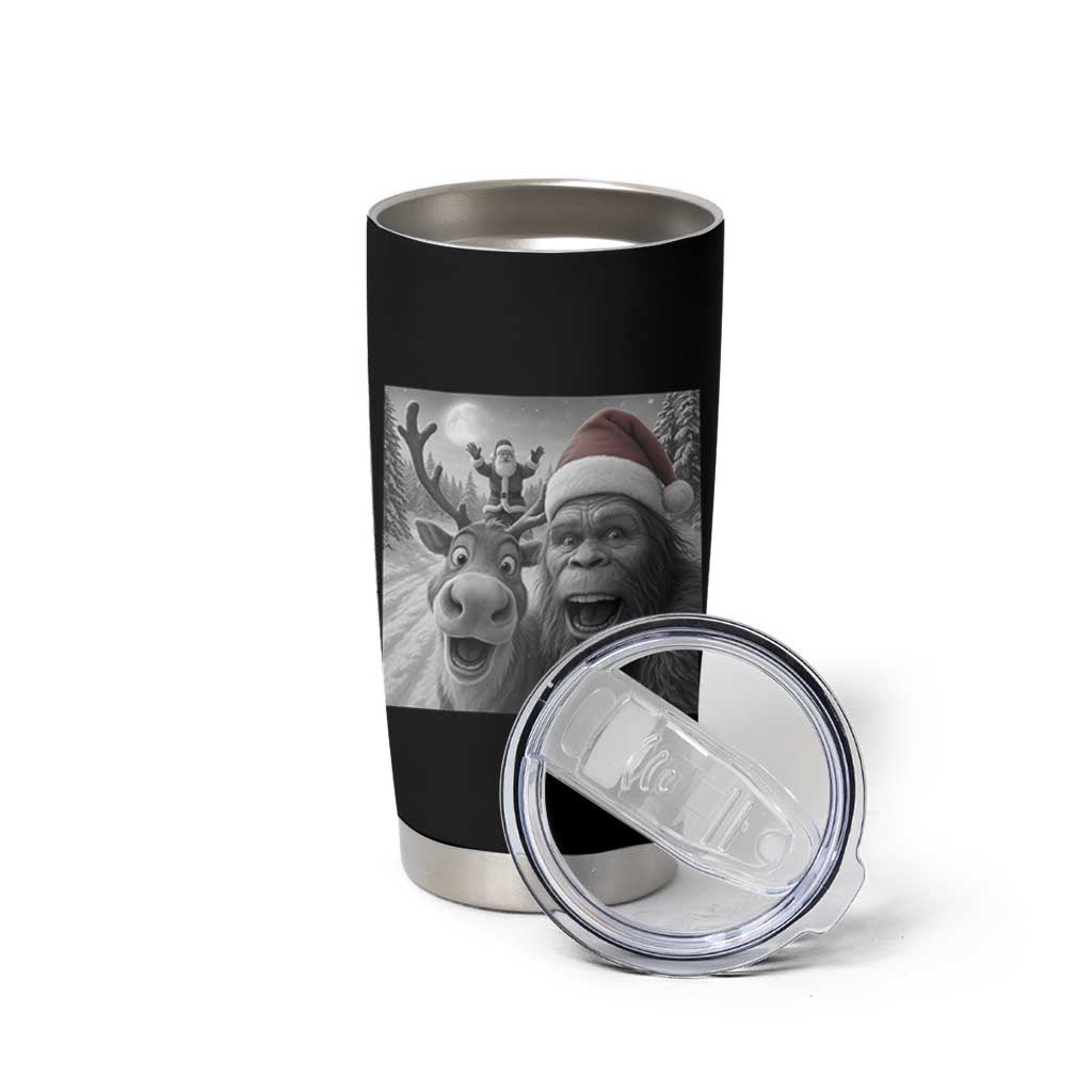 Funny Bigfoot Selfie Christmas Tumbler Cup Santa Reindeer Sasquatch Xmas - Wonder Print Shop