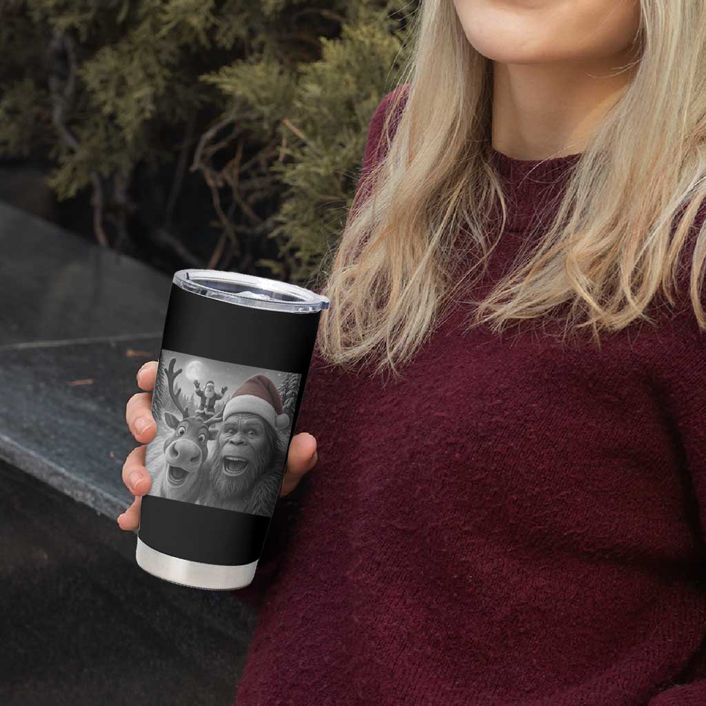 Funny Bigfoot Selfie Christmas Tumbler Cup Santa Reindeer Sasquatch Xmas - Wonder Print Shop