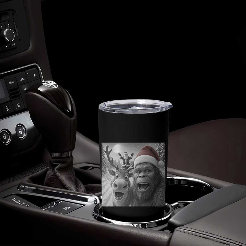 Funny Bigfoot Selfie Christmas Tumbler Cup Santa Reindeer Sasquatch Xmas - Wonder Print Shop