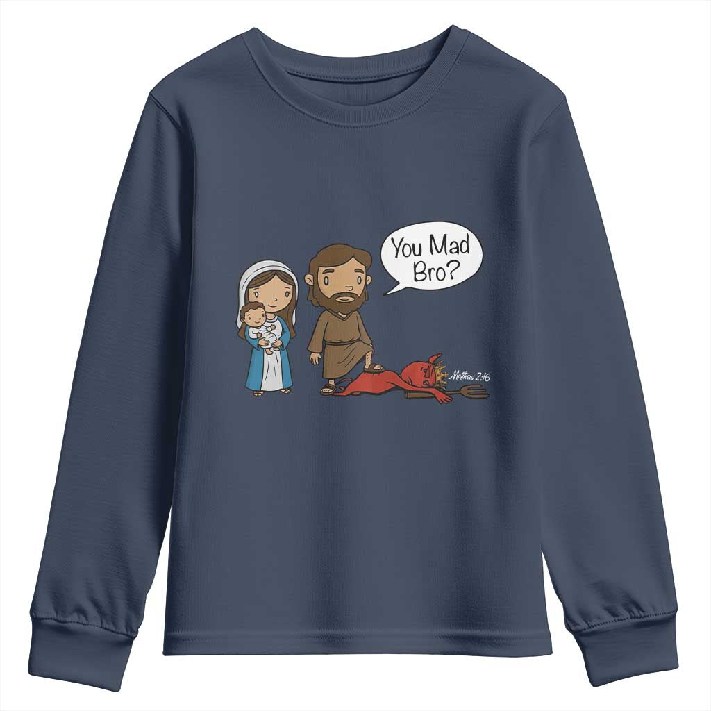 Funny Christian Youth Sweatshirt You Mad Bro Matthew 2:16 - Wonder Print Shop