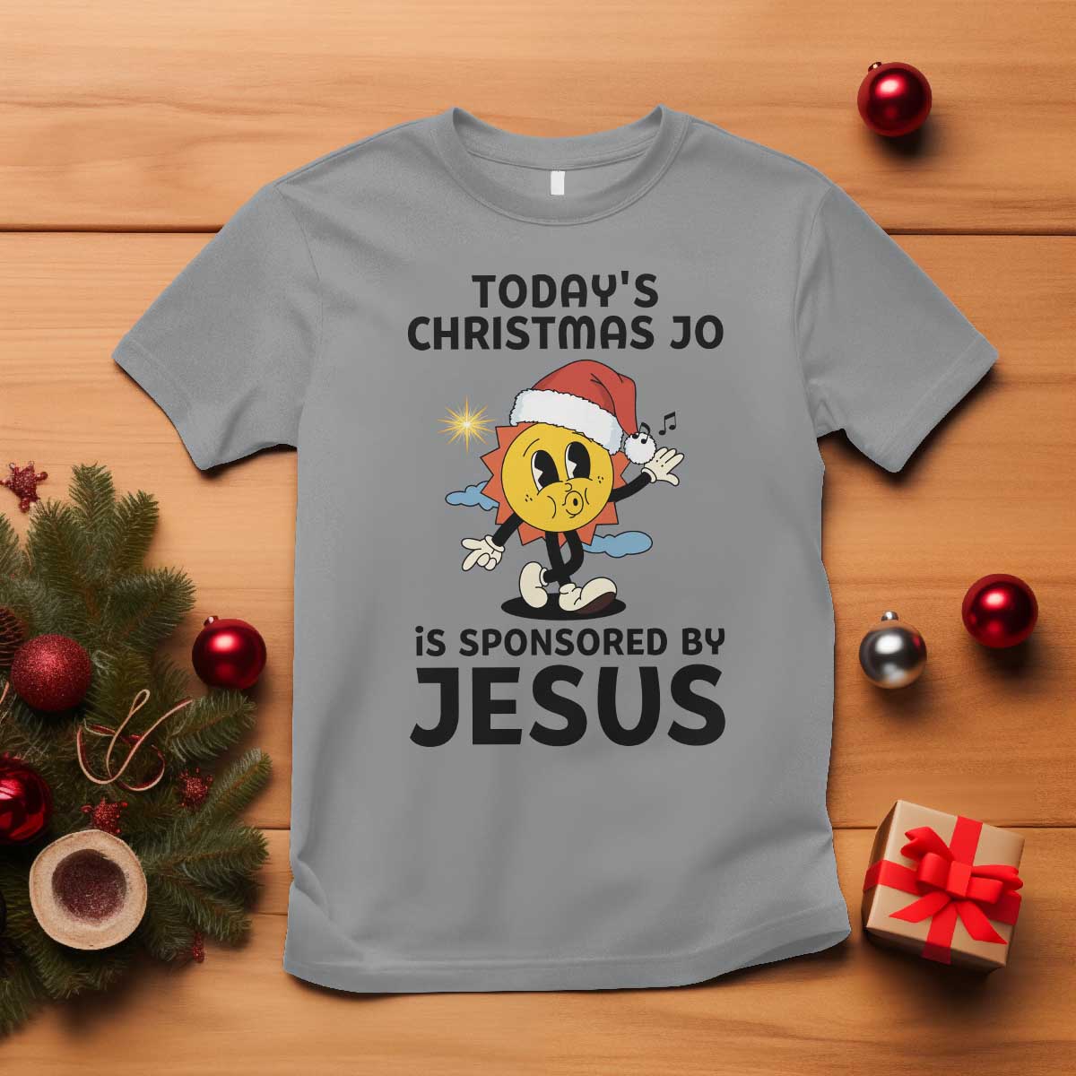 Funny Jesus Christian Christmas T Shirt Today Is Good Mood Is Sponsored By Jesus - Wonder Print Shop