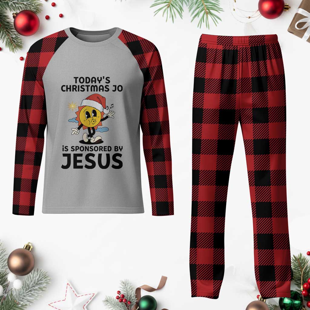 Funny Jesus Christian Christmas Plaid Pajama Set Today Is Good Mood Is Sponsored By Jesus - Wonder Print Shop