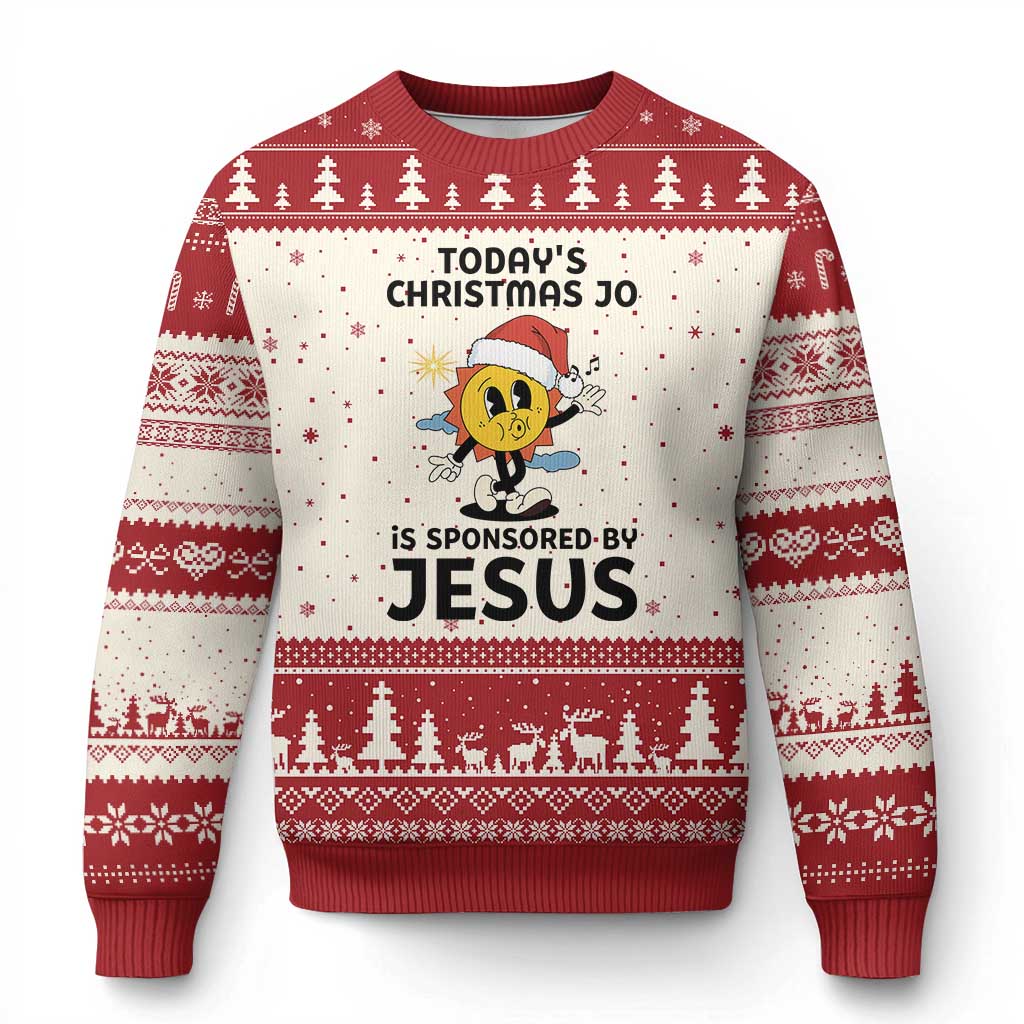 Funny Jesus Christian Xmas Ugly Christmas Sweater Today Is Good Mood Is Sponsored By Jesus - Wonder Print Shop