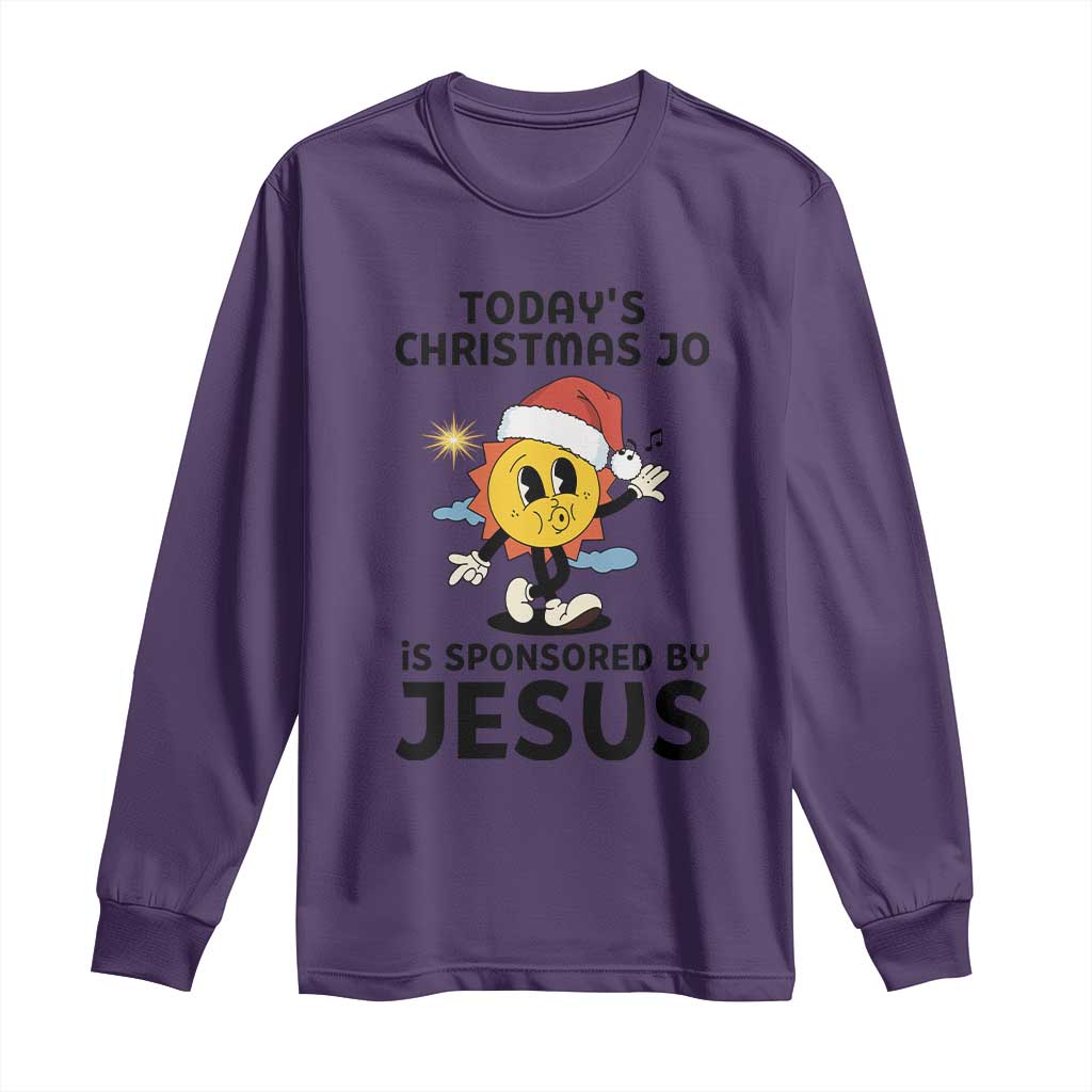 Funny Jesus Christian Christmas Long Sleeve Shirt Today Is Good Mood Is Sponsored By Jesus - Wonder Print Shop