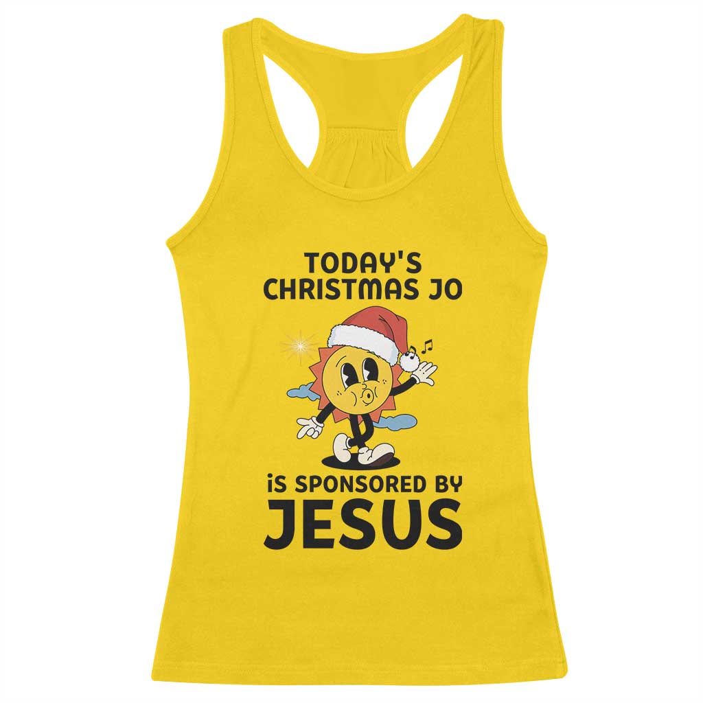 Funny Jesus Christian Christmas Racerback Tank Top Today Is Good Mood Is Sponsored By Jesus - Wonder Print Shop