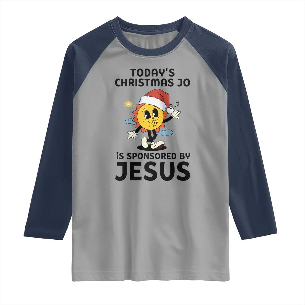 Funny Jesus Christian Christmas Raglan Shirt Today Is Good Mood Is Sponsored By Jesus - Wonder Print Shop