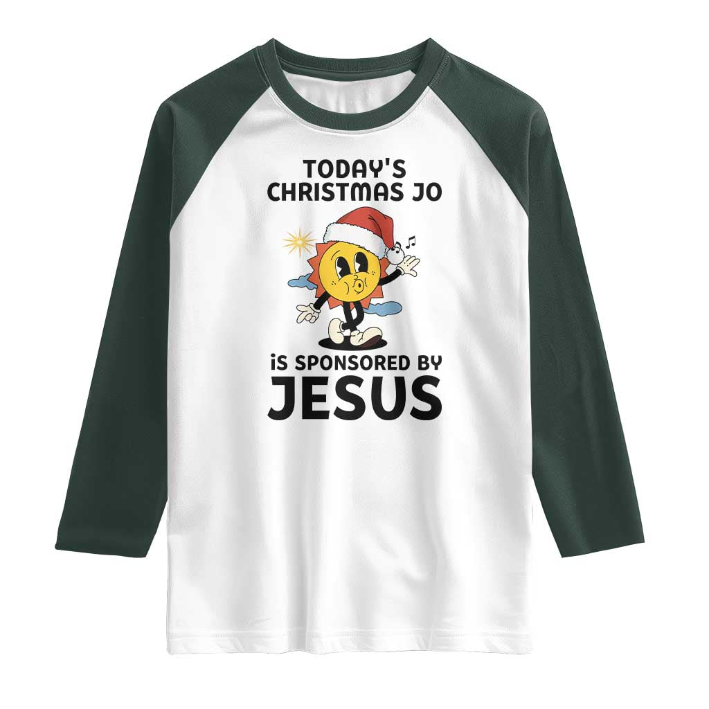 Funny Jesus Christian Christmas Raglan Shirt Today Is Good Mood Is Sponsored By Jesus - Wonder Print Shop