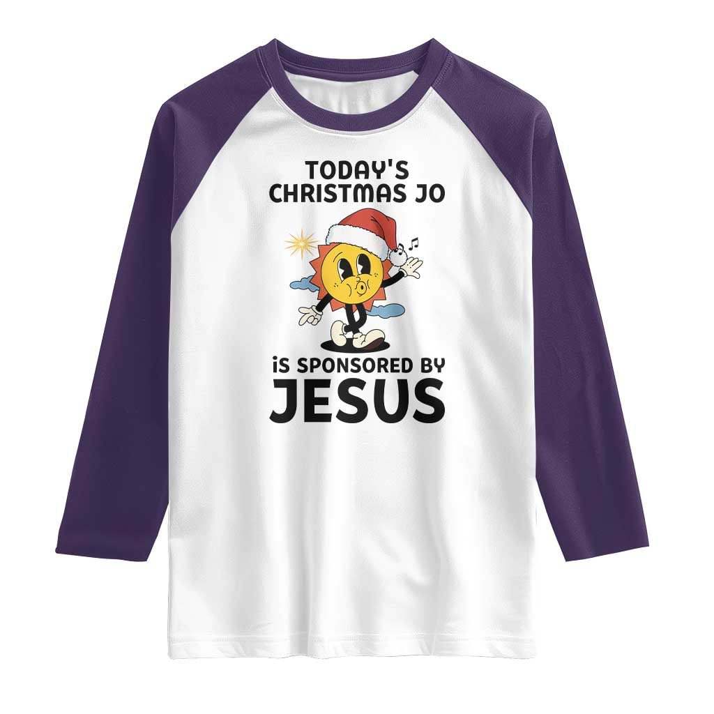 Funny Jesus Christian Christmas Raglan Shirt Today Is Good Mood Is Sponsored By Jesus - Wonder Print Shop