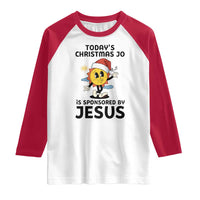 Funny Jesus Christian Christmas Raglan Shirt Today Is Good Mood Is Sponsored By Jesus - Wonder Print Shop