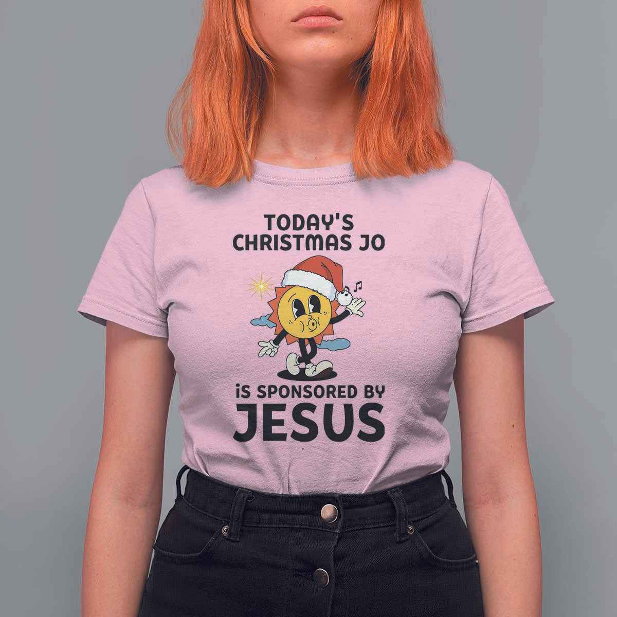 Funny Jesus Christian Christmas T Shirt For Women Today Is Good Mood Is Sponsored By Jesus - Wonder Print Shop