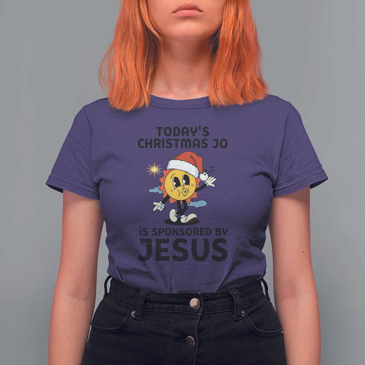 Funny Jesus Christian Christmas T Shirt For Women Today Is Good Mood Is Sponsored By Jesus - Wonder Print Shop