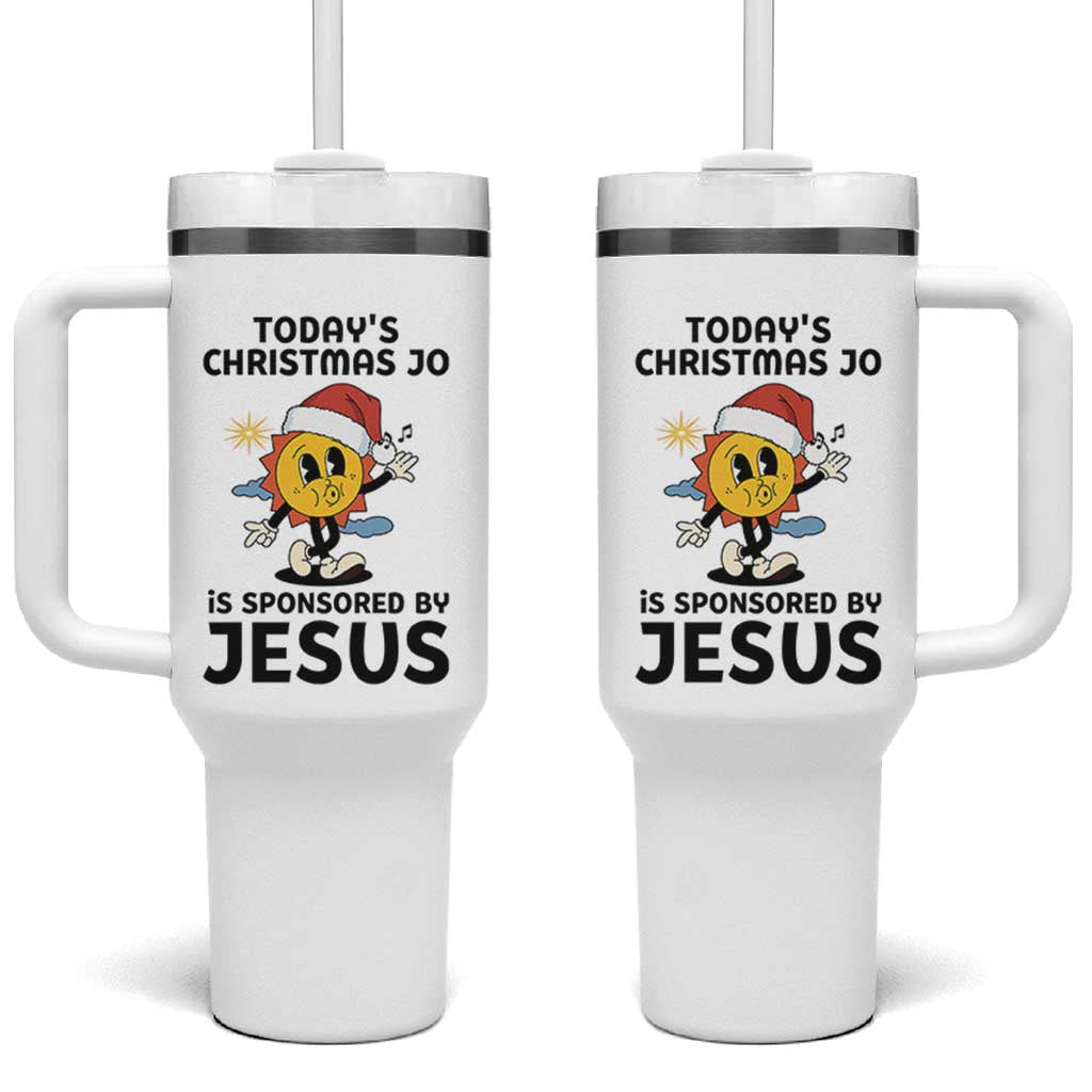Funny Jesus Christian Christmas Tumbler With Handle Today Is Good Mood Is Sponsored By Jesus - Wonder Print Shop
