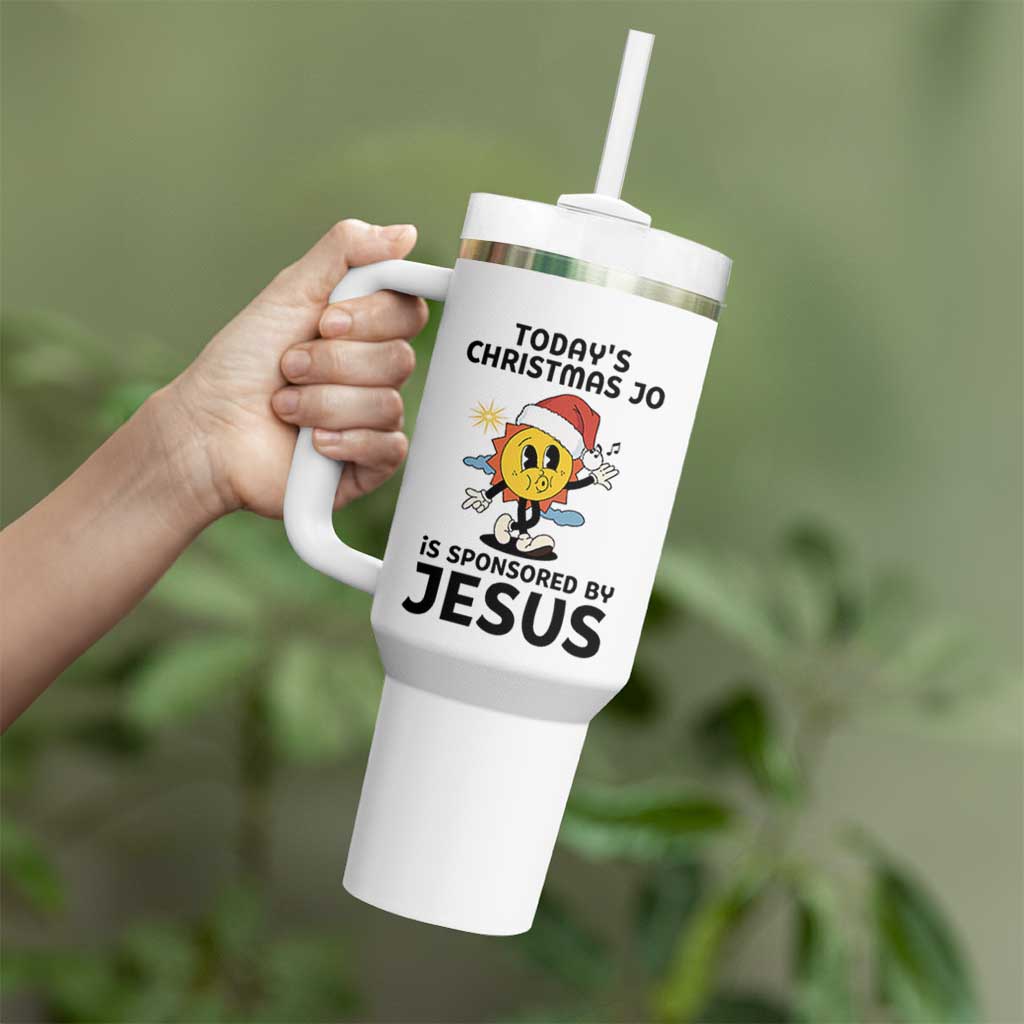 Funny Jesus Christian Christmas Tumbler With Handle Today Is Good Mood Is Sponsored By Jesus - Wonder Print Shop