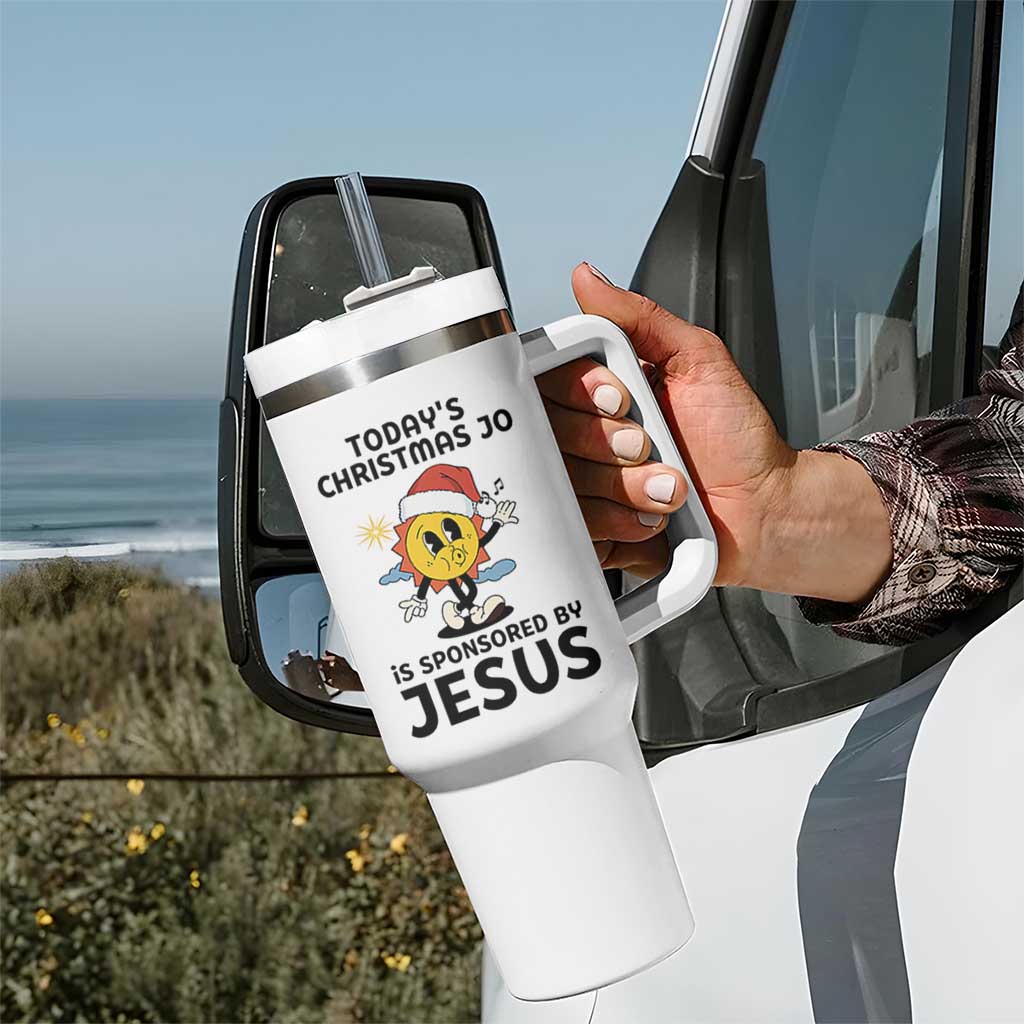 Funny Jesus Christian Christmas Tumbler With Handle Today Is Good Mood Is Sponsored By Jesus - Wonder Print Shop