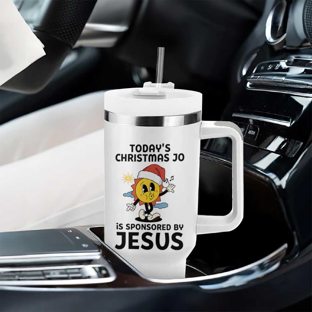 Funny Jesus Christian Christmas Tumbler With Handle Today Is Good Mood Is Sponsored By Jesus - Wonder Print Shop