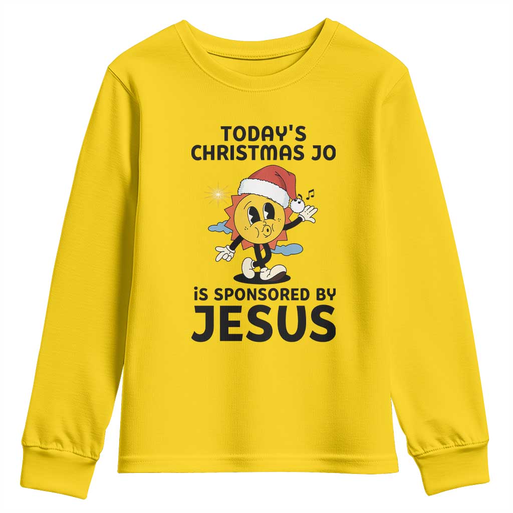 Funny Jesus Christian Christmas Youth Sweatshirt Today Is Good Mood Is Sponsored By Jesus - Wonder Print Shop