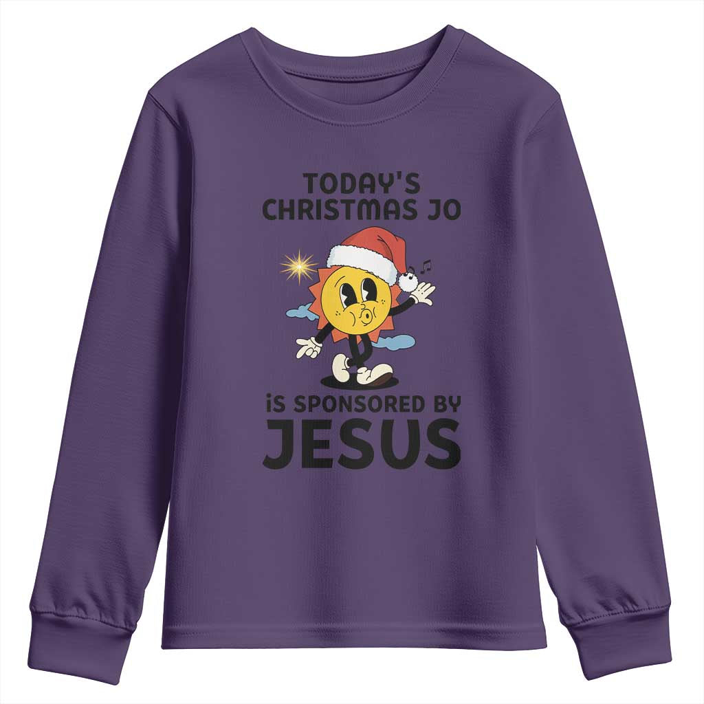 Funny Jesus Christian Christmas Youth Sweatshirt Today Is Good Mood Is Sponsored By Jesus - Wonder Print Shop