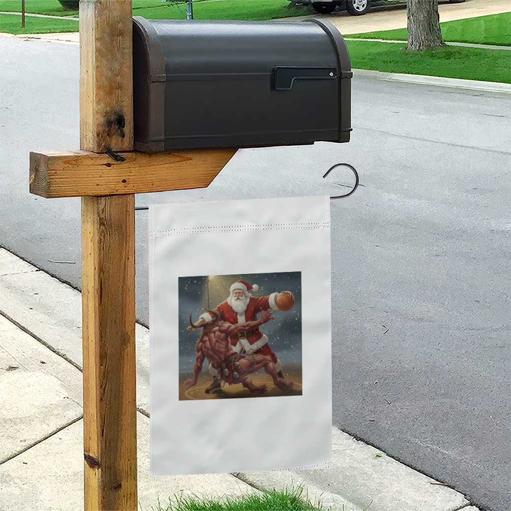 Funny Santa Basketball Garden Flag Satan Christmas Meme - Wonder Print Shop