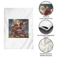 Funny Santa Basketball Garden Flag Satan Christmas Meme - Wonder Print Shop