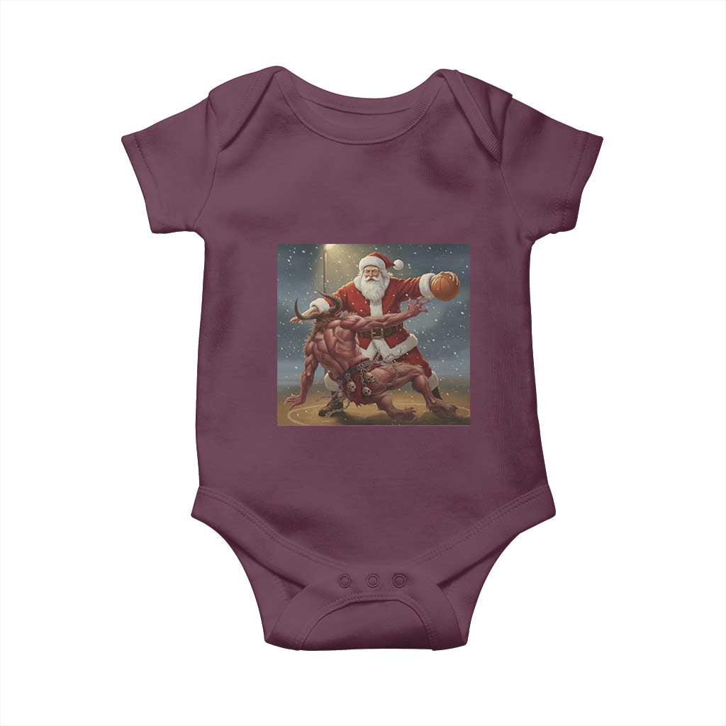 Funny Santa Basketball Baby Onesie Satan Christmas Meme - Wonder Print Shop