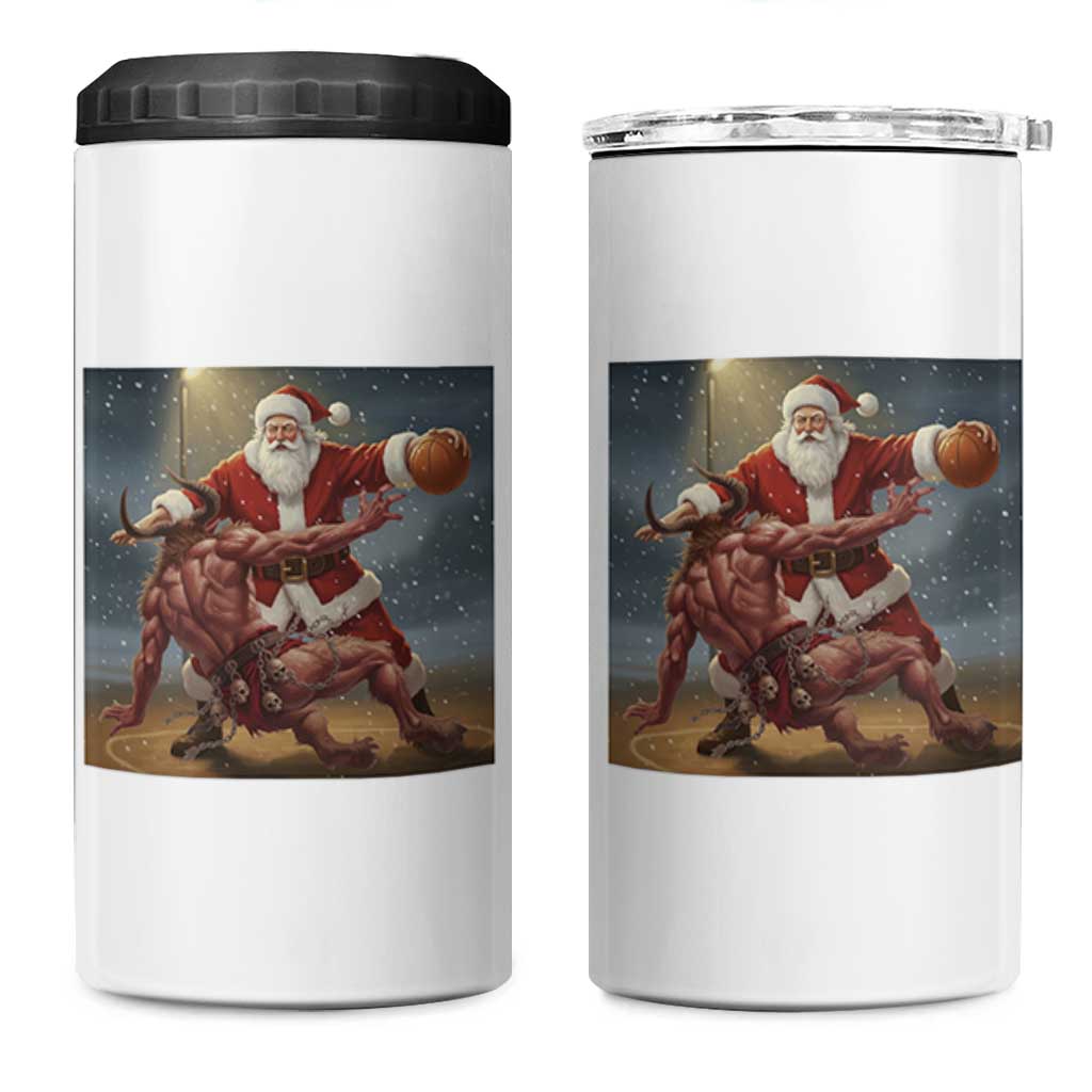 Funny Santa Basketball 4 in 1 Can Cooler Tumbler Satan Christmas Meme - Wonder Print Shop