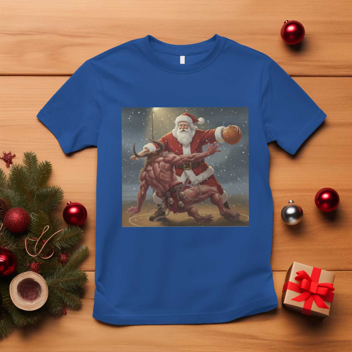 Funny Santa Basketball T Shirt Satan Christmas Meme - Wonder Print Shop