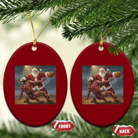 Funny Santa Basketball Ceramic Ornament Satan Xmas Meme - Wonder Print Shop