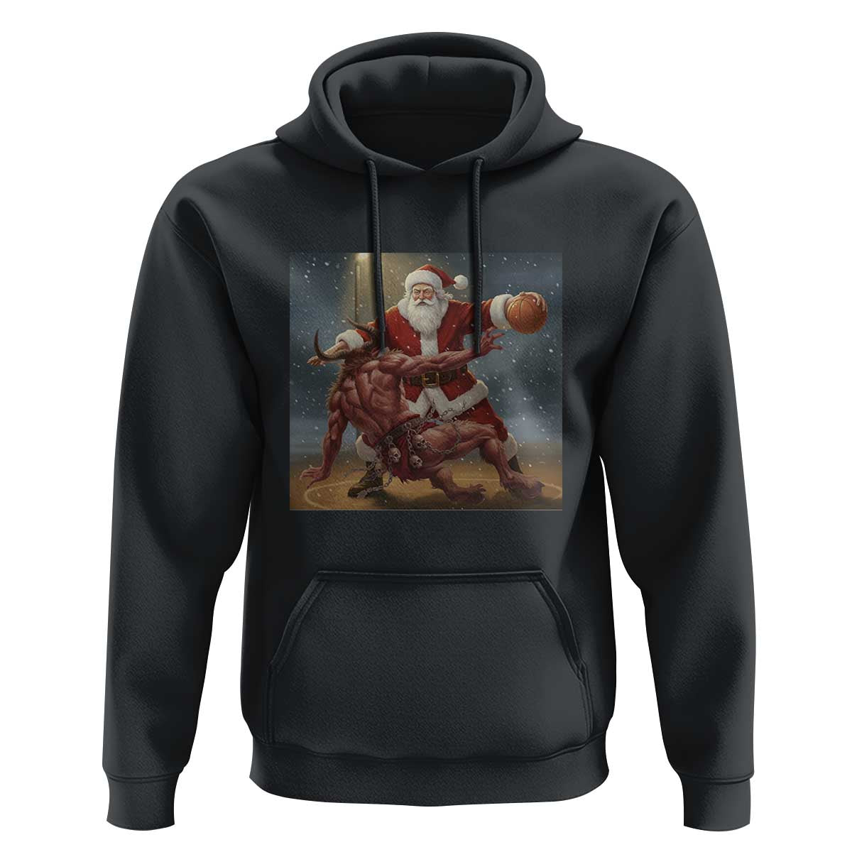 Funny Santa Basketball Hoodie Satan Christmas Meme - Wonder Print Shop