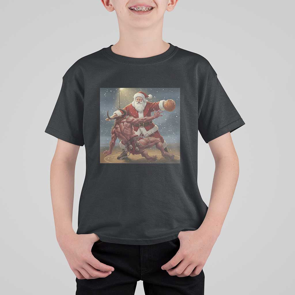 Funny Santa Basketball T Shirt For Kid Satan Christmas Meme - Wonder Print Shop