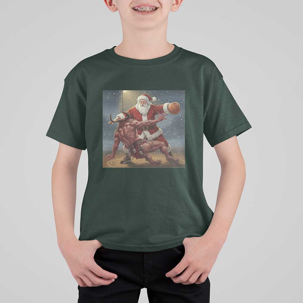 Funny Santa Basketball T Shirt For Kid Satan Christmas Meme - Wonder Print Shop