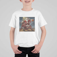 Funny Santa Basketball T Shirt For Kid Satan Christmas Meme - Wonder Print Shop