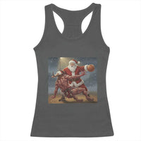 Funny Santa Basketball Racerback Tank Top Satan Christmas Meme - Wonder Print Shop