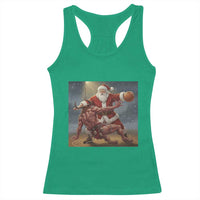 Funny Santa Basketball Racerback Tank Top Satan Christmas Meme - Wonder Print Shop
