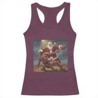Funny Santa Basketball Racerback Tank Top Satan Christmas Meme - Wonder Print Shop