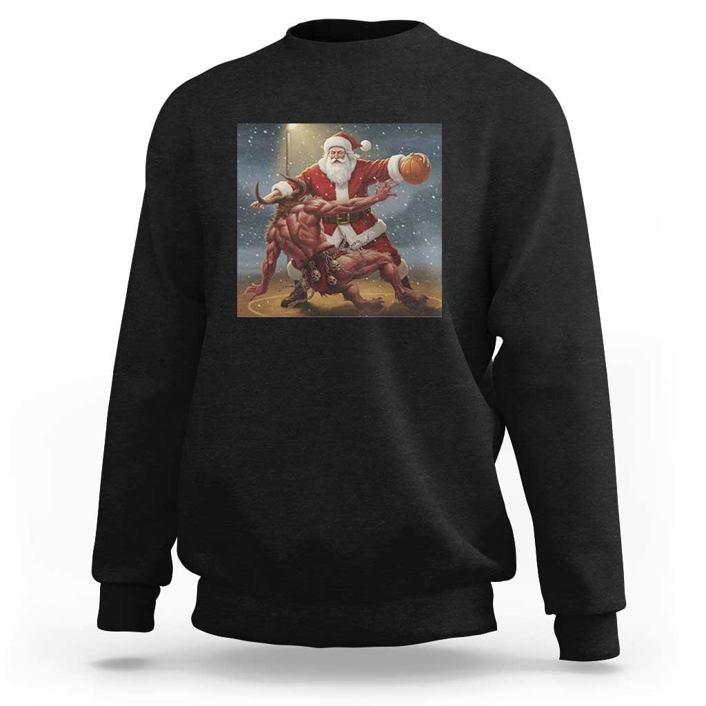 Funny Santa Basketball Sweatshirt Satan Christmas Meme - Wonder Print Shop